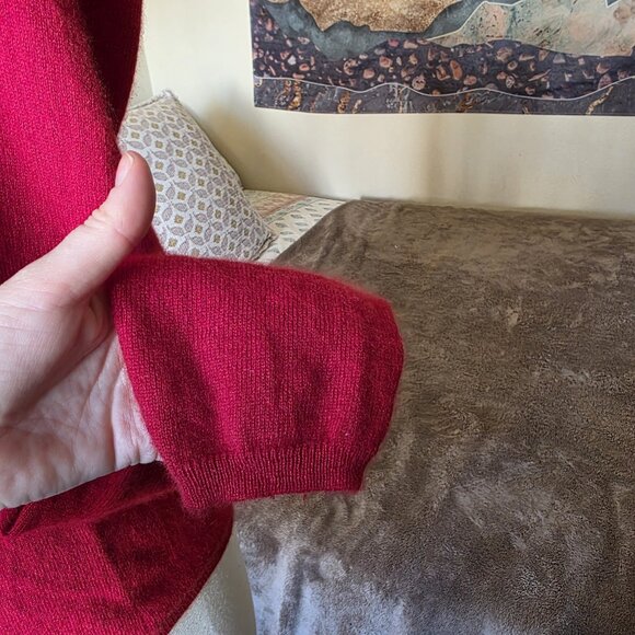 Charter Club 2-Ply 100% Cashmere Cowl Neck Red Sweater Size Medium Long Sleeve - Picture 9 of 14